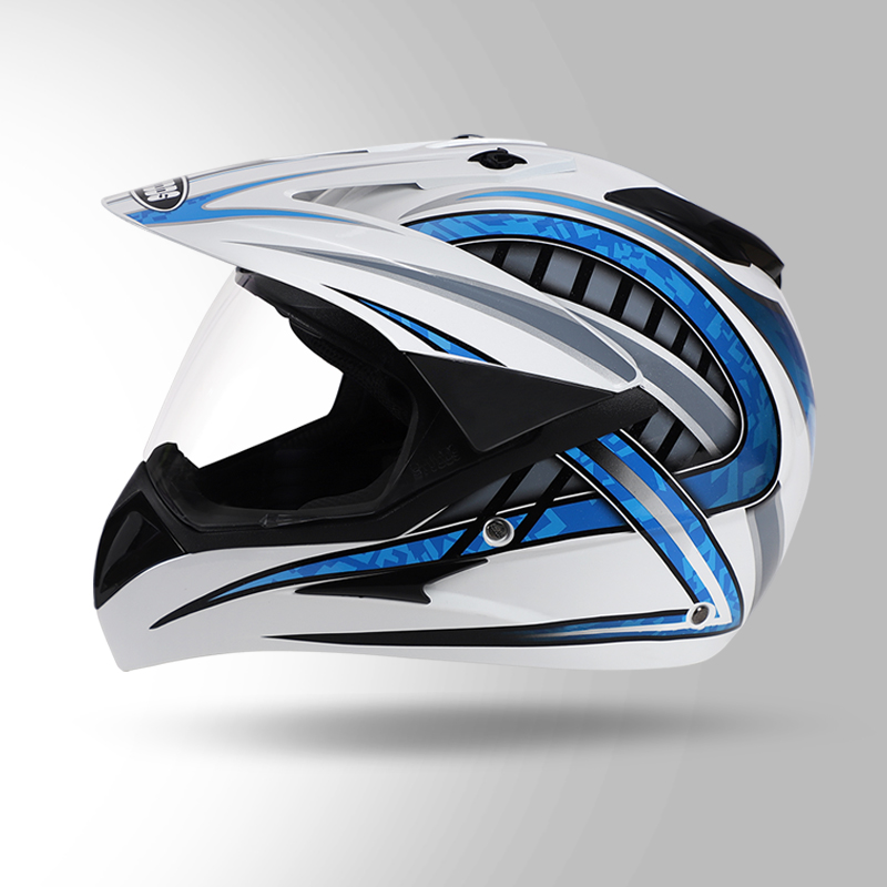 MOTOCROSS D2 DECOR WHITE AND BLUE LEFT
