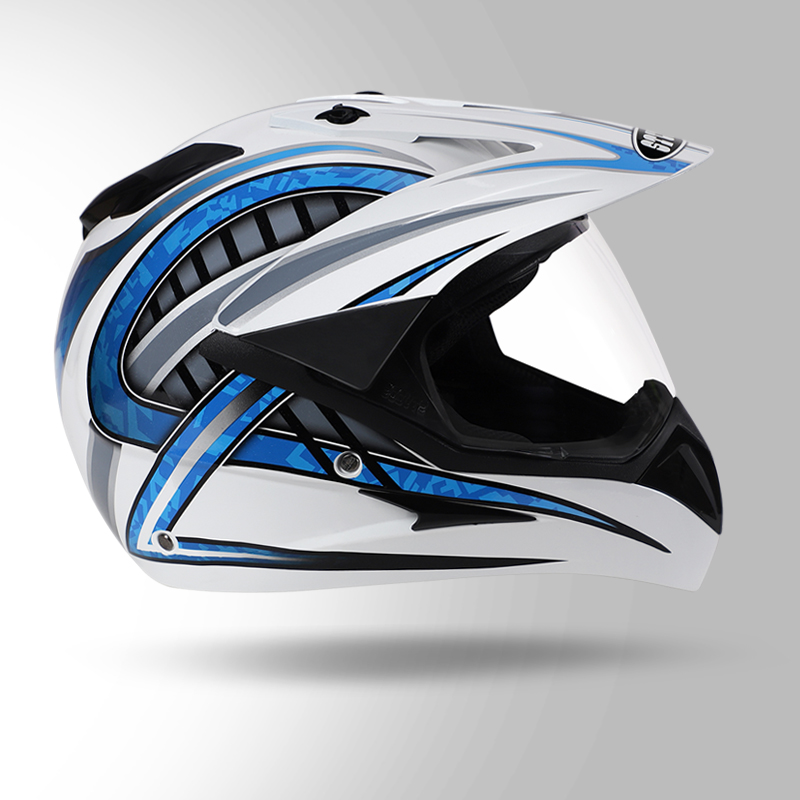 MOTOCROSS D2 DECOR WHITE AND BLUE RIGHT