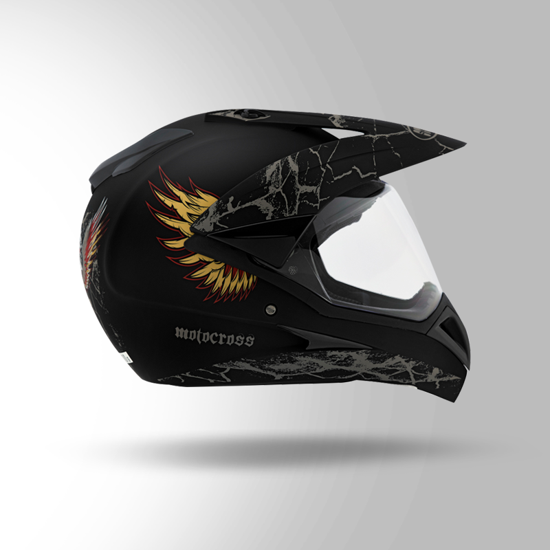 MOTOCROSS D4 MATT BLACK N12_Right view