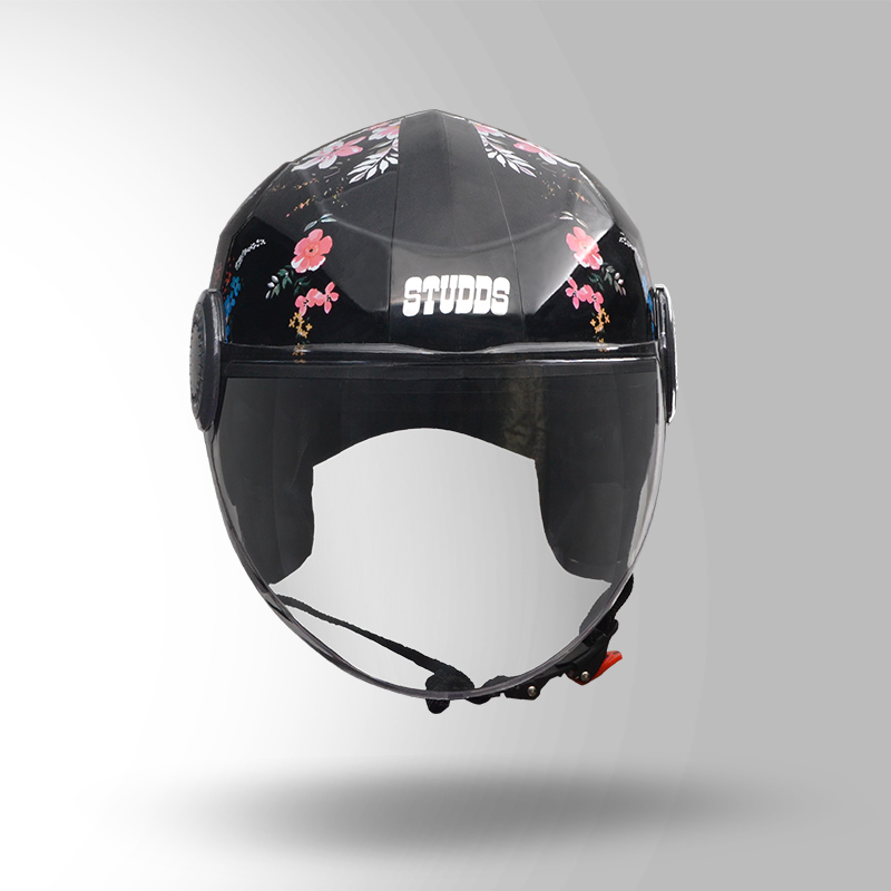 URBAN-SUPER-D2-BLACK_Front GLOSS BLACK WITH FLOWER