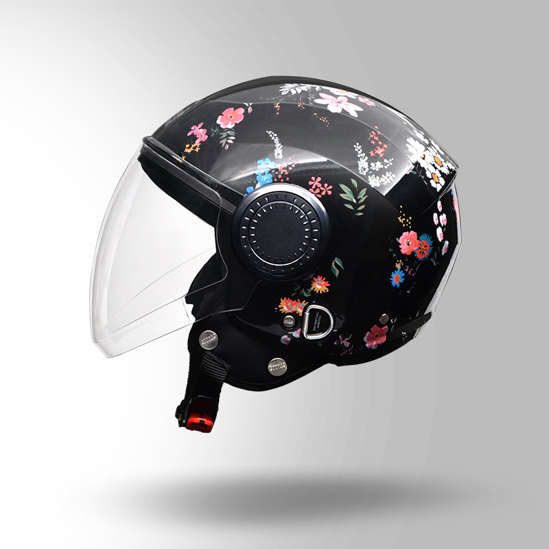 URBAN-SUPER-D2-BLACK_LEFT-VIEW GLOSS BLACK WITH FLOWER